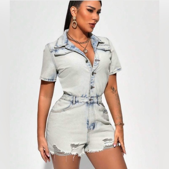 SHEIN Pants - SHEIN SXY | Denim Romper